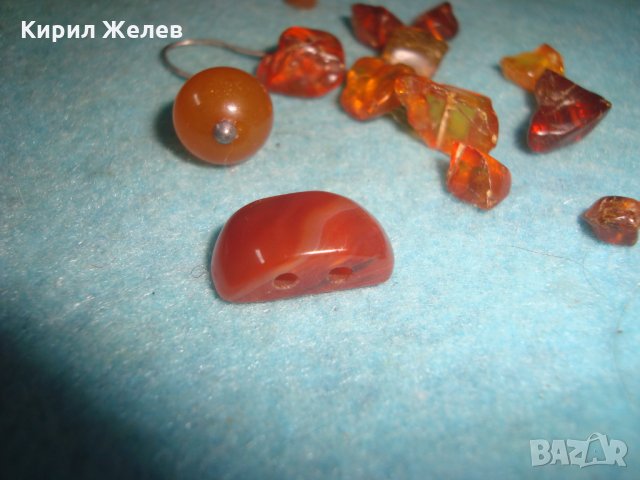 СТАРА СРЕБЪРНА КЕХЛИБАРЕНА ОБЕЦА иЛОТ БАЛТИЙСКИ НАТУРАЛЕН КЕХЛИБАР и1 КАРНЕОЛ ШЛИФОВАНО КАМЪЧЕ 23568, снимка 11 - Антикварни и старинни предмети - 35646444