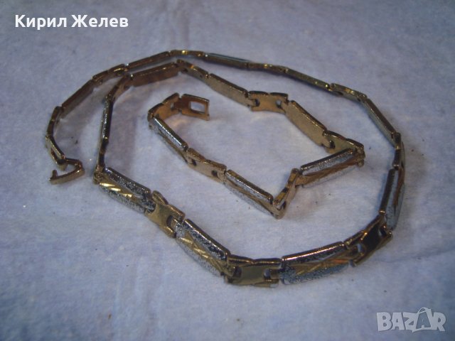 КРАСИВ МОДЕН СТОМАНЕН АРТ ЛАНЕЦ с ЖЪЛТА и БЯЛА ПОЗЛАТА 28013, снимка 9 - Колиета, медальони, синджири - 37065256