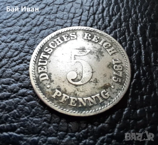 Стара монета 5 пфенига 1875 г. буква А - Германия - топ монета на топ цена , 150 годишна !, снимка 17 - Нумизматика и бонистика - 51140831
