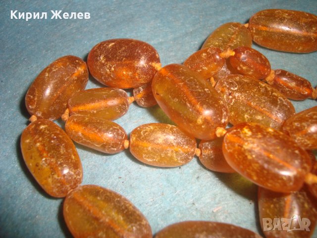 СТАРА РУСКА КЕХЛИБАРЕНА ОГЪРЛИЦА 100% НАТУРАЛЕН БАЛТИЙСКИ КЕХЛИБАР БАРАБАННО СТРУГОВАН УНИКАТ 26985, снимка 10 - Антикварни и старинни предмети - 35053804