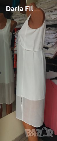 Дълга бяла рокля - тюл с подплата, снимка 2 - Рокли - 37757160