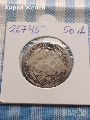 Сребърна монета 30 кройцера  1768г. Йозеф втори Виена Свещена Римска Империя 26745