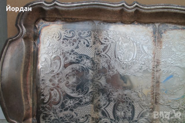 Посребрен поднос със стъклени купи, снимка 5 - Антикварни и старинни предмети - 40281783