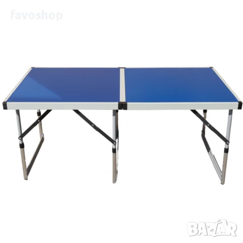 Сгъваема водоустойчива маса с алуминиева рамка и син PVC плот