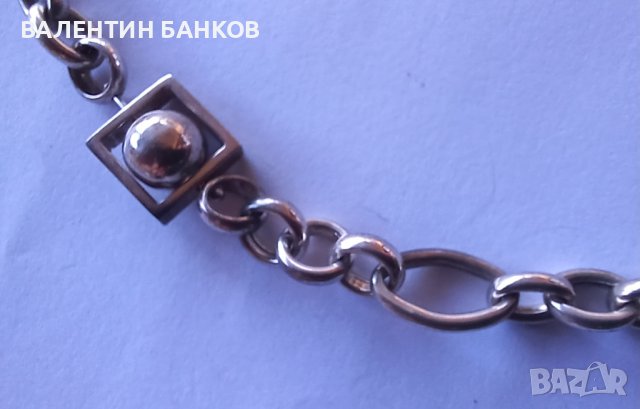 Сребърен синджир с дизайнерска плетка, снимка 1 - Колиета, медальони, синджири - 44067075