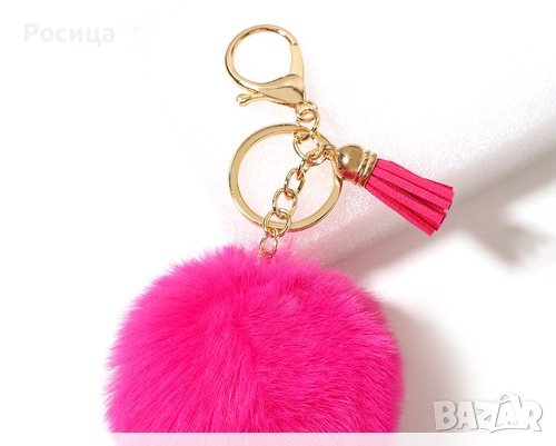 Аксесоар за чанта пухено топче, снимка 6 - Чанти - 42938720