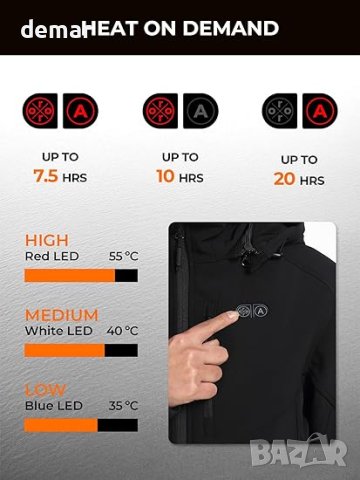 ORORO Дамско яке с отопление и на ръцете, 5 топлинни зони, М, черно, снимка 3 - Якета - 43761076