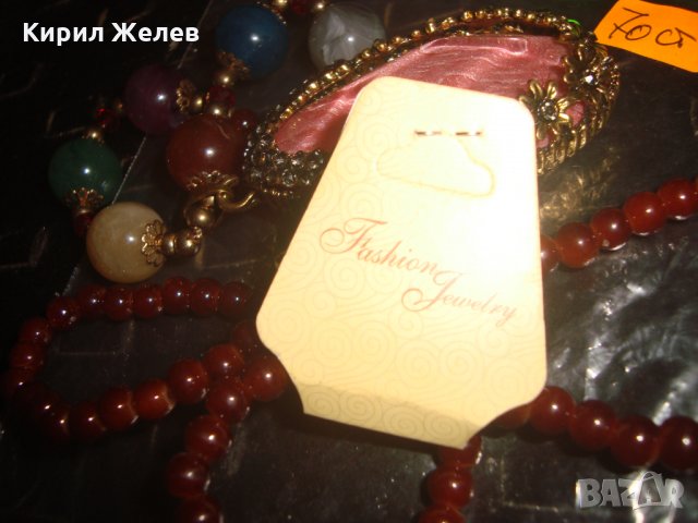 СКЪПОЦЕННО МАРКОВО НОВО МОДНО КОЛИЕ ОГЪРЛИЦА КАМЪНИ КРИСТАЛИ БРОНЗ 20593, снимка 17 - Колиета, медальони, синджири - 33423103