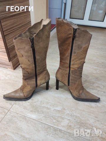 Дамски испански ботуши от естествена кожа-by Pass, снимка 2 - Дамски ботуши - 38257310