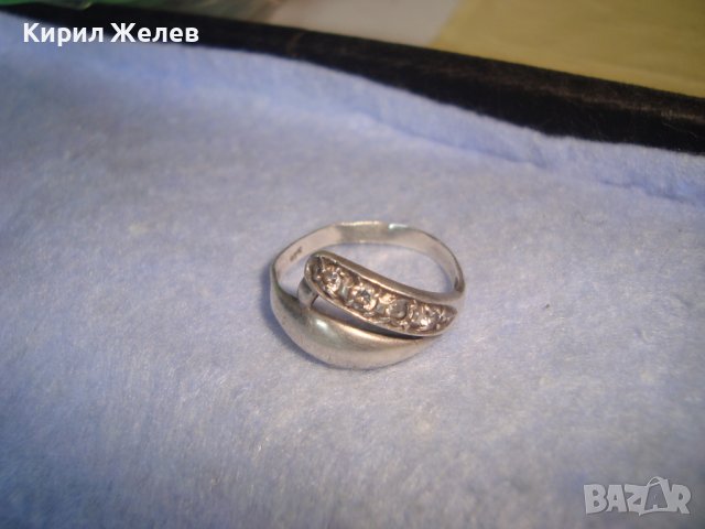 СТАР СРЕБЪРЕН ПРЪСТЕН СКЪПОЦЕНЕН АРТ ДЕКО СТИЛ СРЕБРО925 с ЦИРКОНЧЕТА 27532, снимка 3 - Пръстени - 36869596