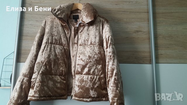 Яке пухенка плюш Forever 21 златиста/нюд натюр, снимка 3 - Якета - 35467116