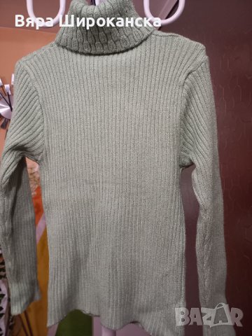 Плътно плетено поло цвят резеда. Размер М. , снимка 2 - Блузи с дълъг ръкав и пуловери - 40521745