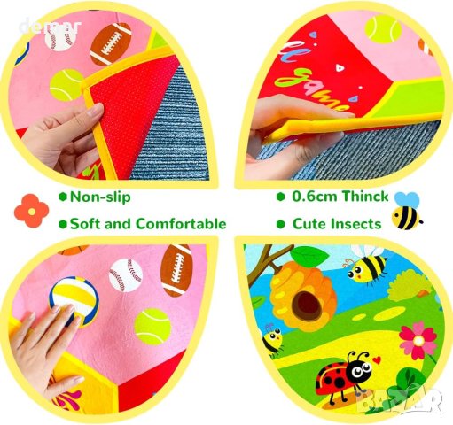 beetoy Бебешка памучна постелка за игра, мека плюшена, 2 X 1,5 м, снимка 3 - Други - 43986798