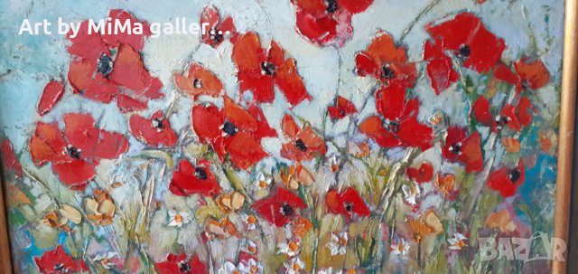 Макове, мак, картина  - маслени бои / платно Мима / Art by MiMa, снимка 2 - Картини - 37051769