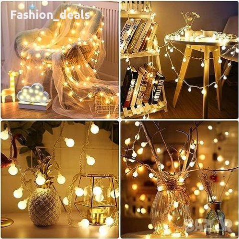 Нови 60LED приказни светлини с батерии 8 режима на осветяване Коледни , снимка 7 - Други - 42945513