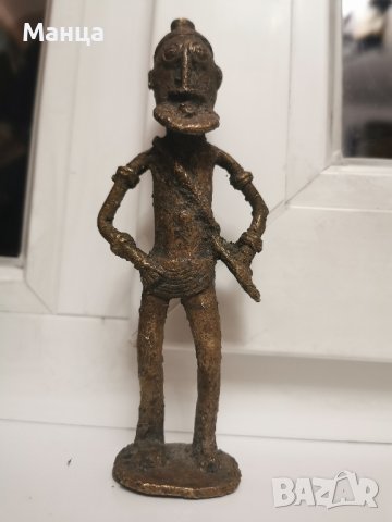 Африканска бронзова Догонска фигура, снимка 5 - Антикварни и старинни предмети - 43367661
