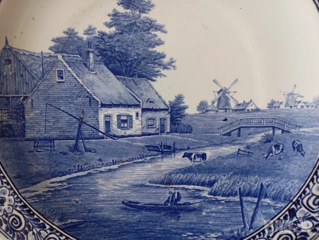 Декоративна чиния за стена блу делф, снимка 2 - Други ценни предмети - 50836315