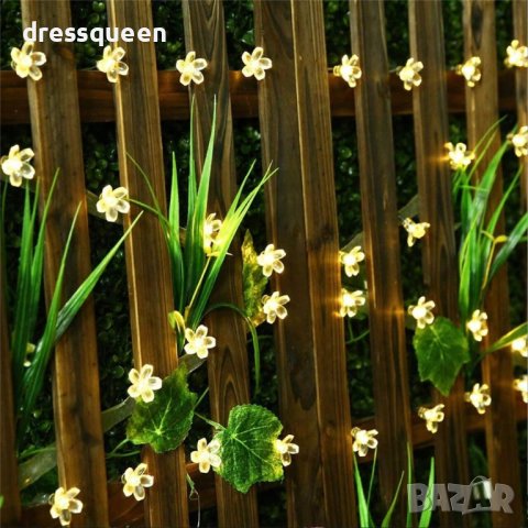 3705 Соларен гирлянд за декорация на градина с лампички във формата на цветя, снимка 6 - Градински мебели, декорация  - 37614125