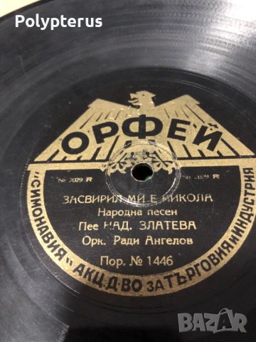 Стара българска шеллакова плоча