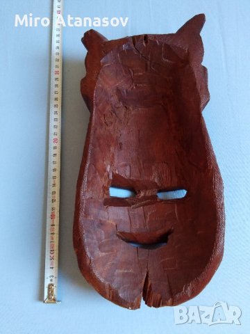Стара африканска махагонова маска, снимка 5 - Антикварни и старинни предмети - 43946341
