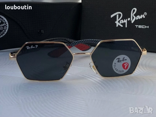 Ray Ban Ferrari мъжки слънчеви очила осмоъгълни с поляризация, снимка 9 - Слънчеви и диоптрични очила - 52916045