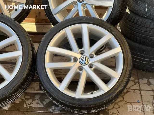 5х112 Джанти 18 Цола Фолксваген Голф Кади Тоуран 5x112 VW Golf Caddy Touran Оригинални ET 51 J 7.5 Ц, снимка 4 - Гуми и джанти - 53269613