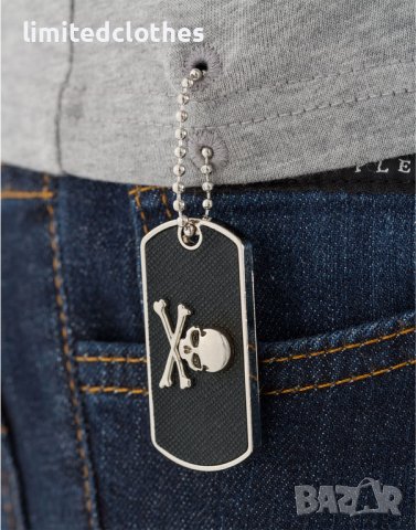 PHILIPP PLEIN 'Squeeze It' Air Force Skull Slim Fit Мъжка Тениска size L (S / M), снимка 5 - Тениски - 43808362