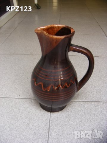 Стара ръчно изработена керамична кана/ ваза, снимка 7 - Вази - 21626626