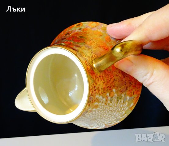 Чайник,кана Satsuma период Meiji,школа Shosan. , снимка 7 - Антикварни и старинни предмети - 26761626