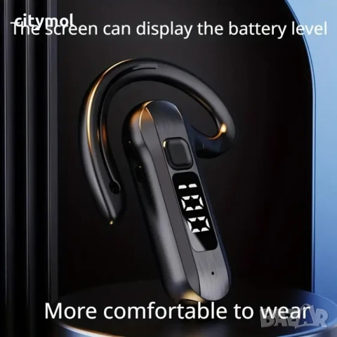 Bluetooth 5.2 Hands Freeс LCD дисплей, функция за намаляване на шума, Type-C зареждане, снимка 3 - Слушалки, hands-free - 50983860