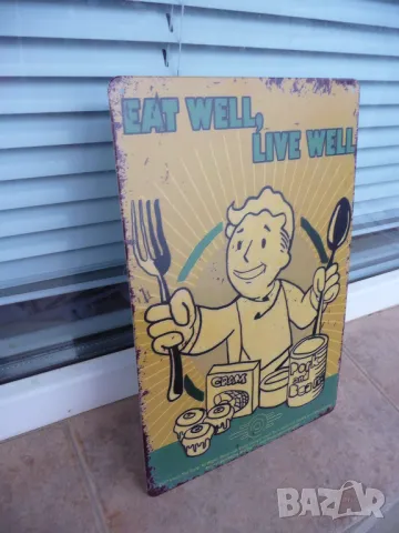 Метална табела добра храна добър живот хранене правилно чиста вода, снимка 2 - Декорация за дома - 49941540