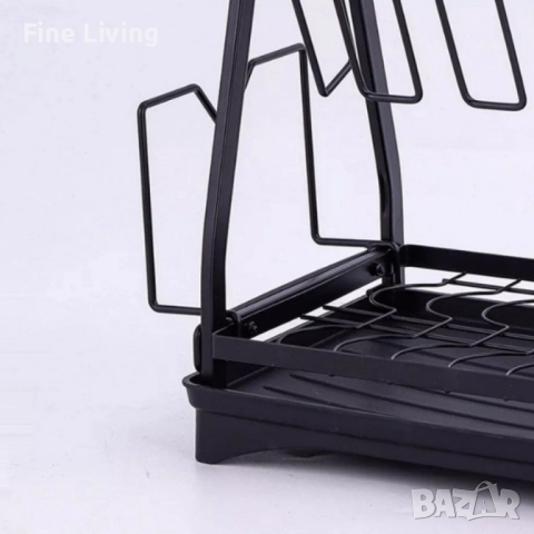 Пластмасов елегантен сушилник за съдове на две нива, снимка 5 - Аксесоари за кухня - 52017398