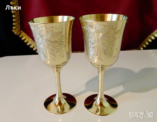 Бронзов бокал с лози и грозде. , снимка 2 - Антикварни и старинни предмети - 33338265