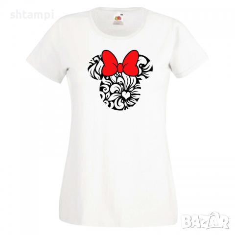 Дамска тениска Minnie Head 7 Подарък,Изненада,Рожден ден,, снимка 9 - Тениски - 36530235