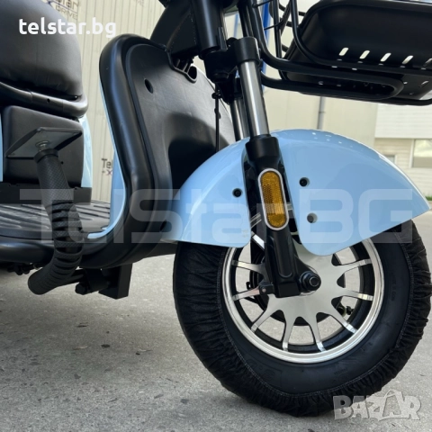 Електрическа триколка 2+1 750.1 ТИП VESPA STYLE с диференциал Нов модел, голяма равна седалка, подхо, снимка 6 - Мотоциклети и мототехника - 52407229
