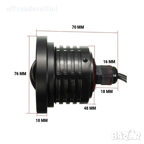 LED Халогени Лупи за Вграждане 76 мм с Ангелски Очи – Модел PG469, снимка 2 - Аксесоари и консумативи - 53057893