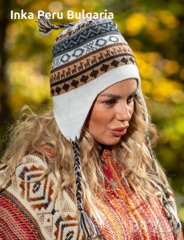 Автентична двулицева перуанска шапка Chullo различни цветове, снимка 5 - Шапки - 42999722