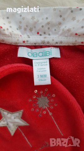 Коледен ромпър 0-3 месеца, снимка 2 - Бебешки гащеризони - 34796735