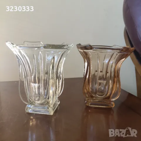 Стъклена ваза/вази стари, снимка 3 - Вази - 49797845