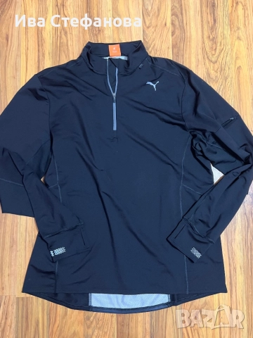 Уникална нова оригинална черна спортна блуза дишаща материя Пума Puma