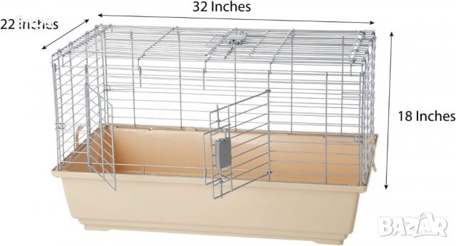 Клетка за малки животни с аксесоари, 81 x 55 x 46 cm, стандартна, снимка 2 - За гризачи - 39157640