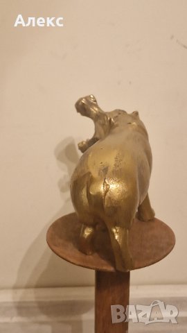 Масивен метален хипопотам., снимка 3 - Антикварни и старинни предмети - 43788730