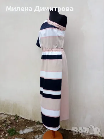 Дълга асиметрична рокля с кимоно ръкав, снимка 3 - Рокли - 50066165