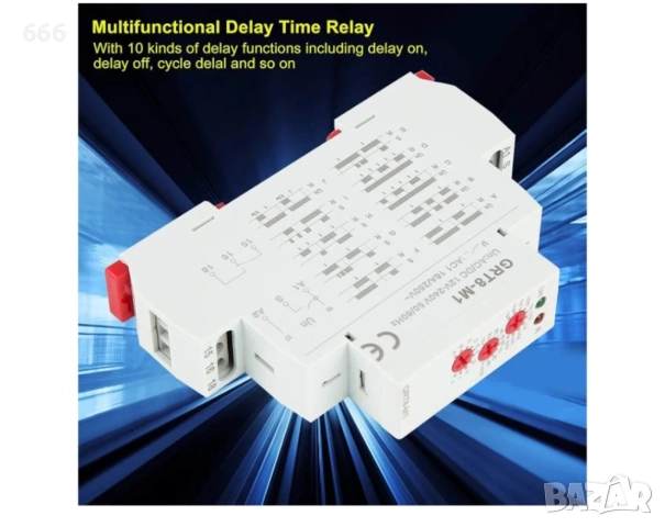 Реле за време GRT8-M1 W240 „МНОГОФУНКЦИОНАЛНО“, снимка 3 - Друга електроника - 52906589