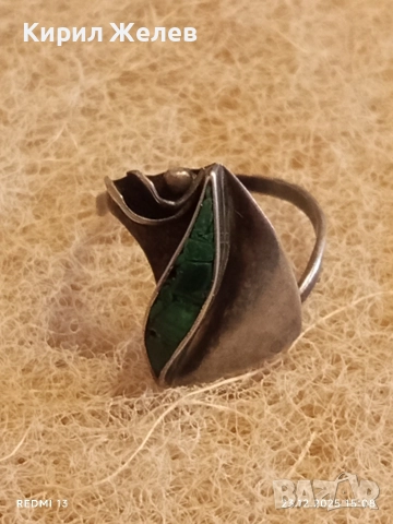 Сребърен авторски пръстен с МАЛАХИТ Арт бижу майсторска ръчна изработка 24651, снимка 9 - Пръстени - 52884560