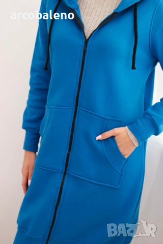 Дамски дълъг изолиран суичър с качулка, 6цвята , снимка 5 - Суичъри - 47609409