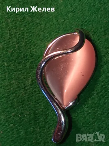 ЕЛЕГАНТЕН ФЕШЪН АРТ МЕДЕН МЕДАЛЬОН с ПОЛИРАН РОЗОВ КРИСТАЛ КВАРЦ и БЯЛА ПОЗЛАТА 34065, снимка 9 - Колиета, медальони, синджири - 47110935