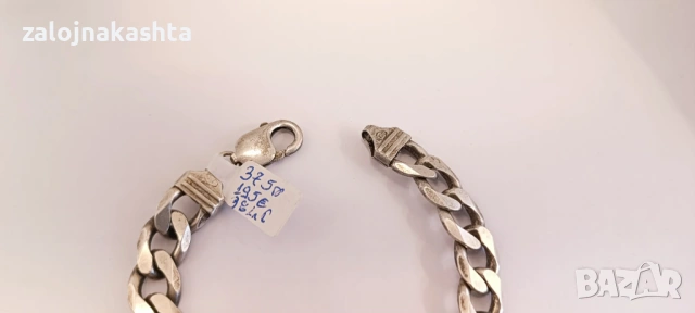 Сребърна гривна Панцер-37,50гр/925, снимка 4 - Гривни - 53370670