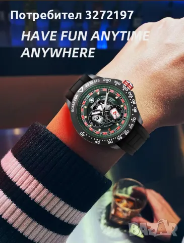 Deesio Poker циферблат автоматичен часовник,светещ,неръждаема стомана,водоустойчив, снимка 6 - Мъжки - 48083145