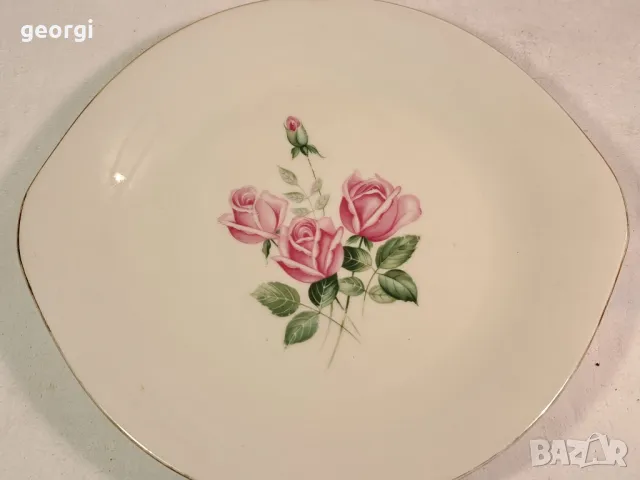 плитко немско порцеланово плато с рози 18/5